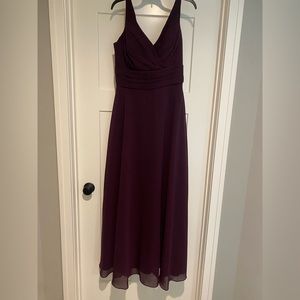 Christina Wu, size 12, deep purple bridesmaid dress.